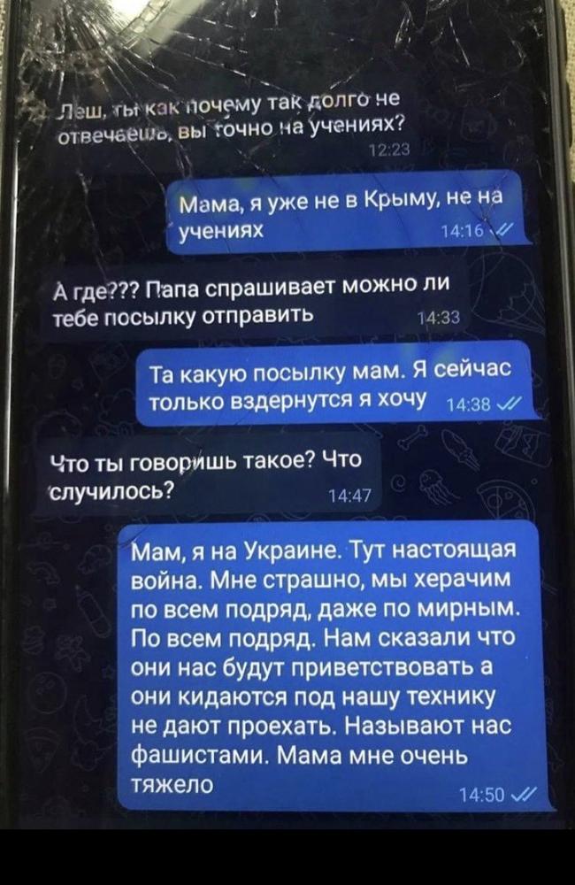 Ukraine Dead Russian Soldiers Text Messages To Mother Revealed