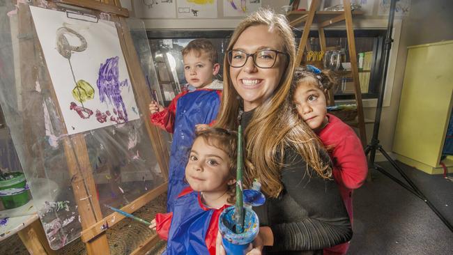 Number 2: Nadia Carbonari from Ardlie Street Early Learning and Kinder with Hamilton, Laura and Stefania . Picture: Rob Leeson