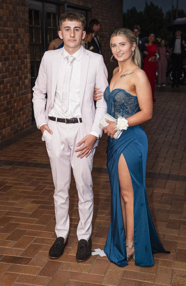 Tyler Saal and partner Chloe Sense at Toowoomba Grammar School formal at Rumours International, Wednesday, November 13, 2024. Picture: Kevin Farmer