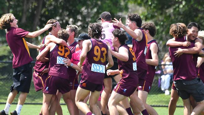Luke Cahill’s PBC celebrate their grand final win.. Picture, John Gass