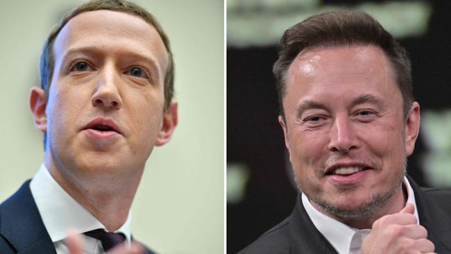 Facebook founder Mark Zuckerberg (left) an SpaceX, Twitter and electric car maker Tesla CEO Elon Musk. Pictures: Mannel Ngyn and Alain Jocard/ AFP