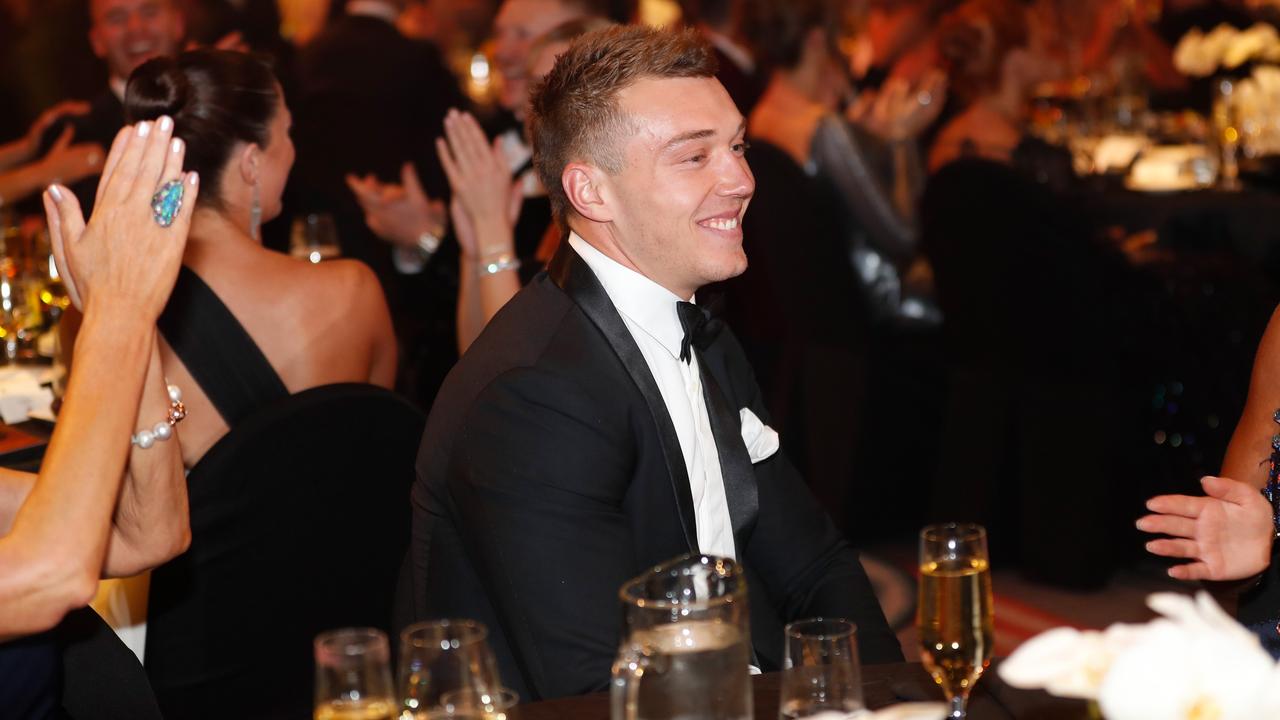 Patrick Cripps of the Blues is announced as the winner of the Brownlow Medal. Photo by Michael Willson/AFL Photos via Getty Images