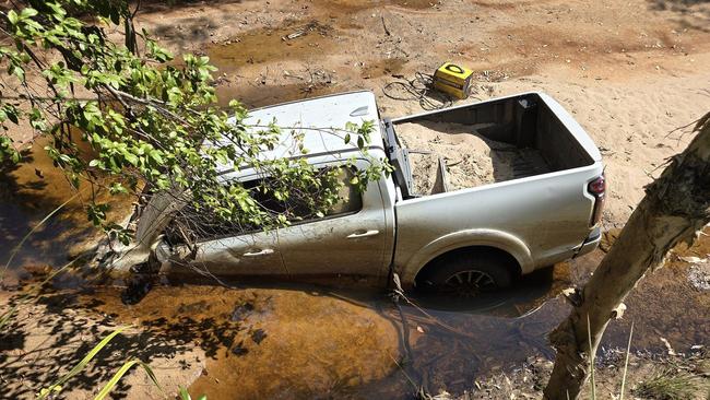 NT Towing 4x4 Recovery stumbled across an abandoned ute buried deep in the sand on their way to a job in Maningrida.