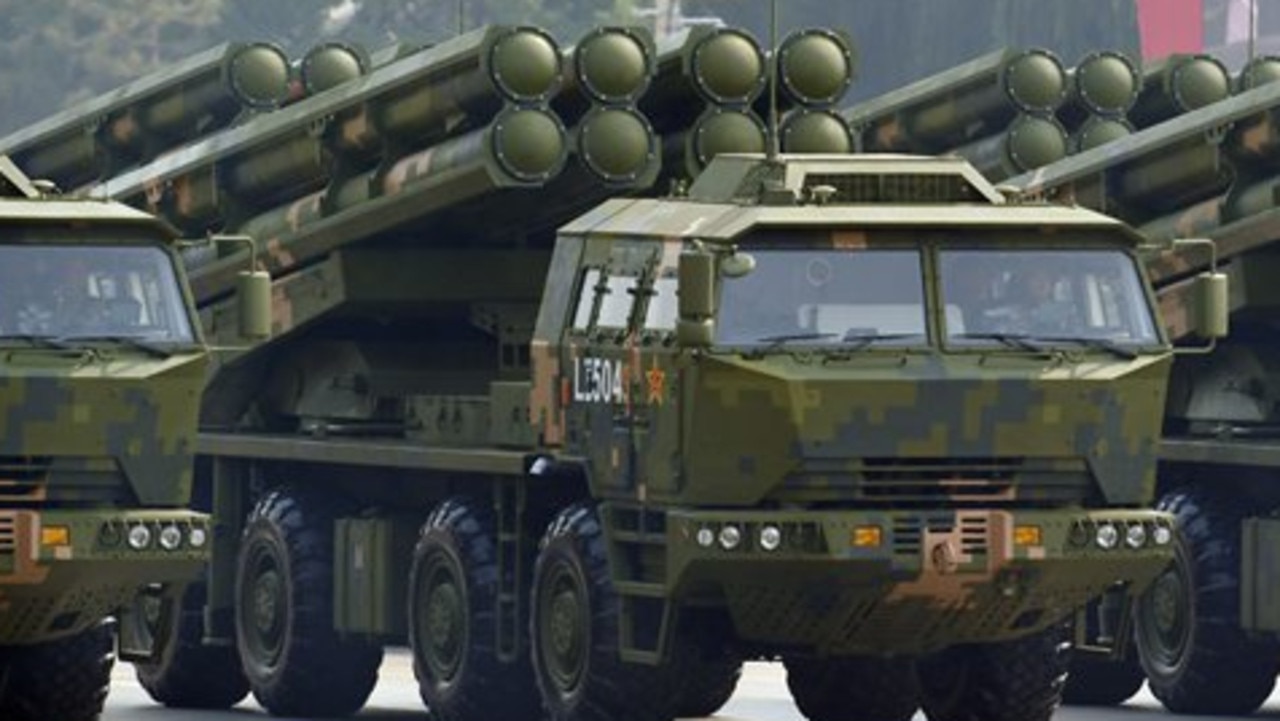 China's new long range multiple rocket launchers. Picture: IC