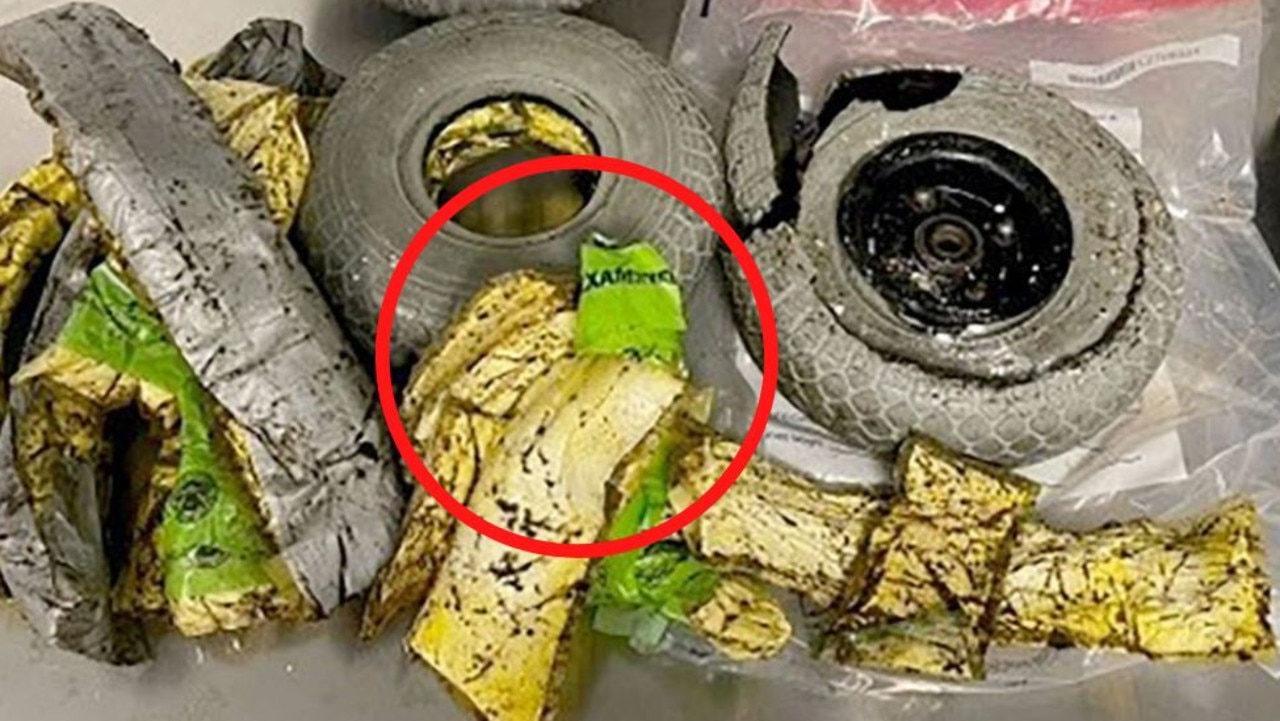 The cocaine was found in the woman's wheelchair wheels.