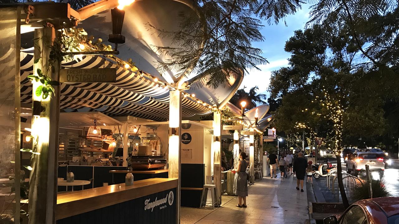 The hub of Noosa's dining scene, Hastings Street, seen from the front of Cafe Le Monde in Noosa, Friday, April 20, 2018. Picture: Vince Rugari/AAP Image