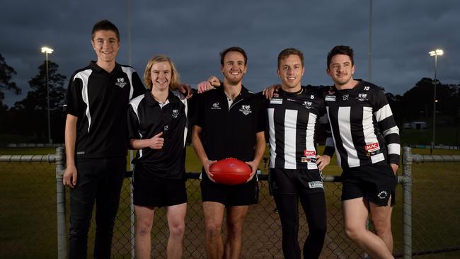 Matthew Jaensch (far right) at Hahndorf in 2018. Picture: Naomi Jellicoe