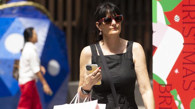 Christmas Shoppers In Brisbane’s Queen Street Mall this week. Picture: Glenn Campbell