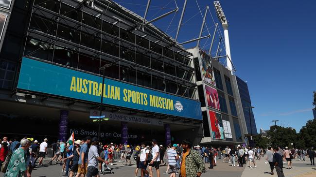 Crowds arrive at the MCG during day one of the Second Test match between Australia and India at Melbourne Cricket Ground on Boxing Day. Photo: Kelly Defina/Getty Images