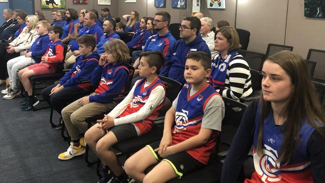 Member of Cove Football Club in the gallery at Marion Council earlier this month. Picture: Ashleigh Pisani