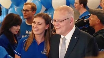 Ms Higgins with former prime minister Scott Morrison.