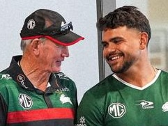 South Sydney coach Wayne Bennett and Latrell Mitchell. Pic: Instagram