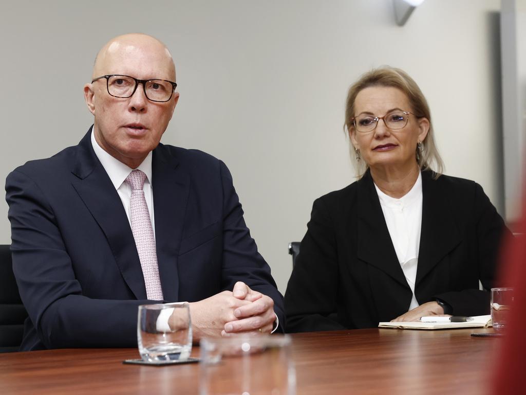 Mr Dutton with Ms Ley during the federal election campaign. Picture: Richard Dobson/NewsWire