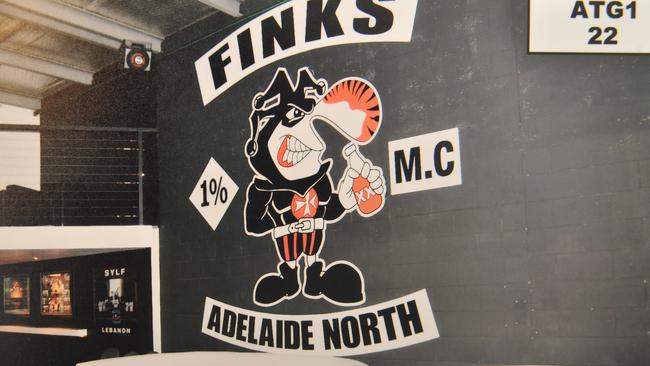 The Finks logo on the wall of the Salisbury clubrooms.