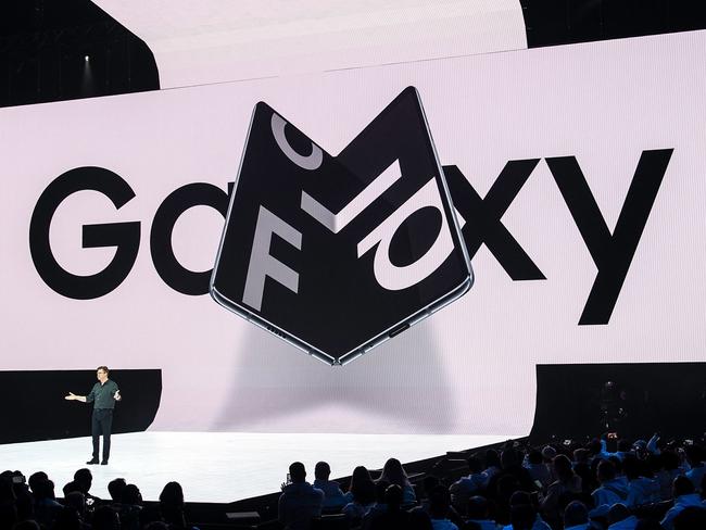 The Galaxy Fold’s launch was scheduled for April in countries including the US and UK but, sadly, it never made it. Picture: AFP