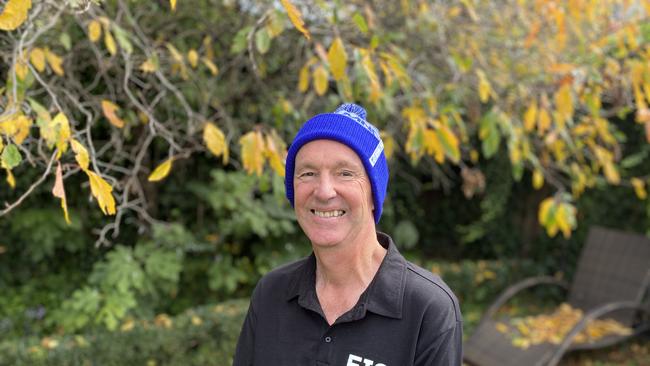 AFL legend Neale Daniher wearing one of the new Freeze MND beanies.