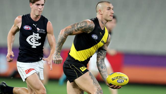 Dustin Martin in action during the season opener. Picture: Michael Klein