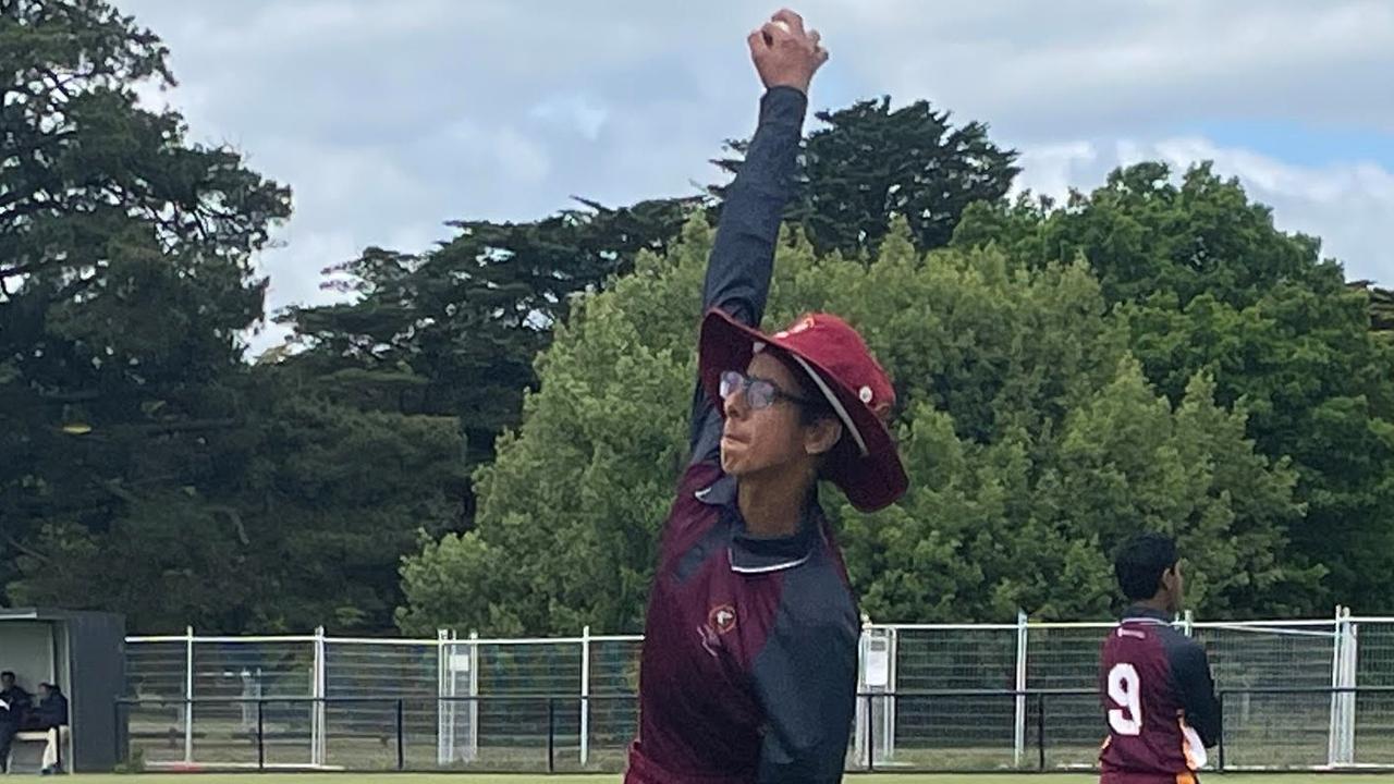 Nissanpal Saroya bowls for Queensland. Picture: Shane Jones.