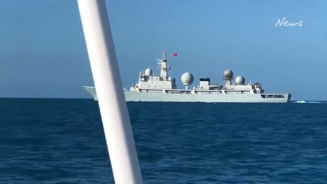 Unverified video of Chinese spy ship close to Australian waters