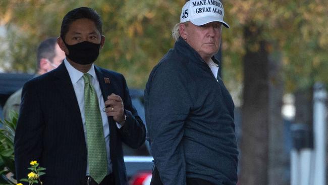 Donald Trump has returned to the White House after spending the morningn playing golf. Picture; Getty Images.