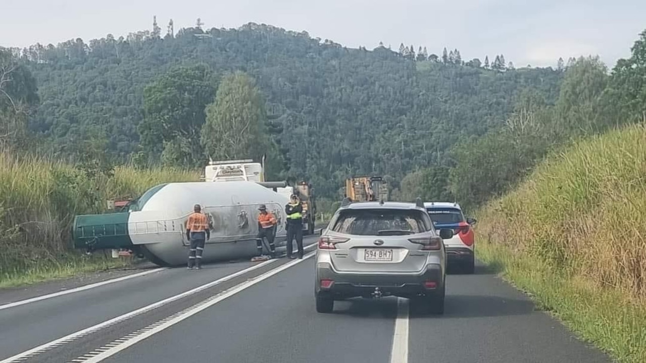 One injured in cement truck rollover on Bruce Hwy