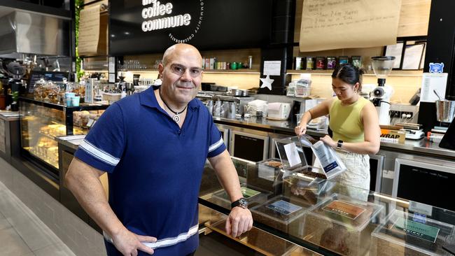 Cafe king Phillip Di Bella at his Coffee Commune in Brisbane.