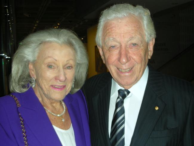 Shopping mall tycoon Frank Lowy and wife Shirley. Picture: Robin Amadio