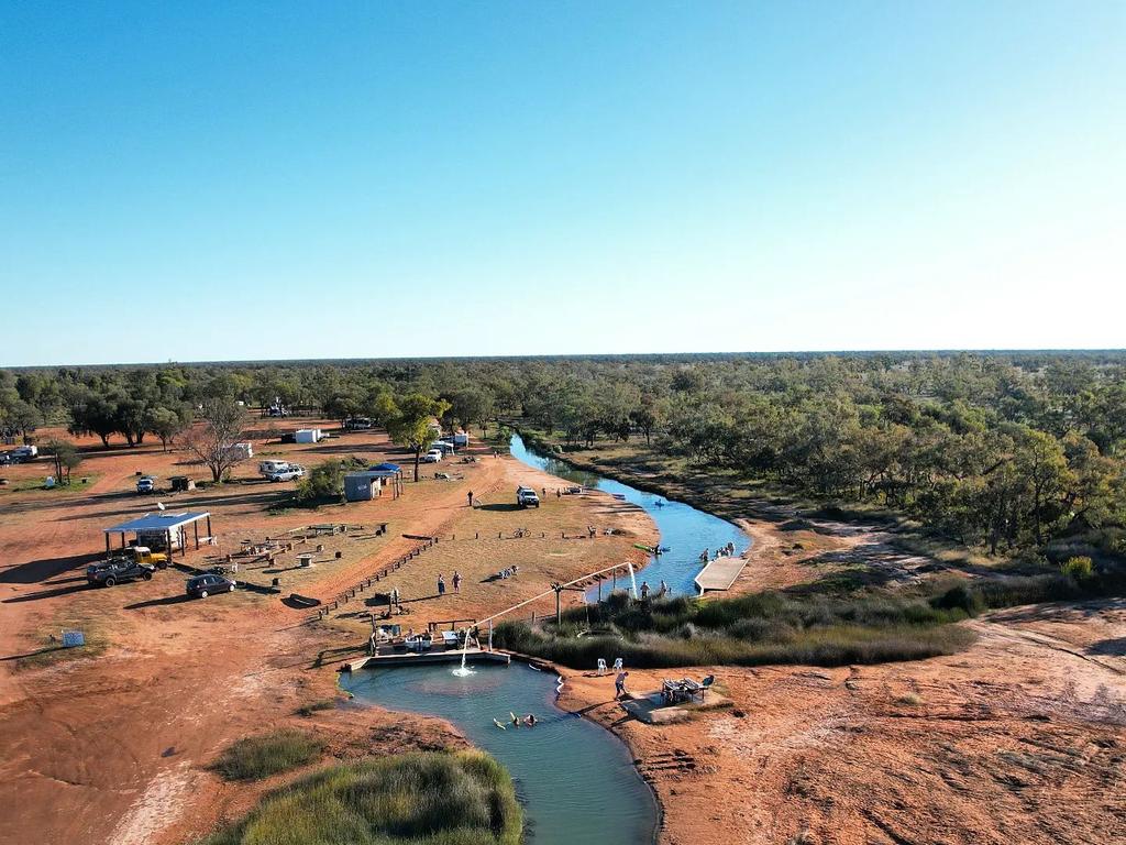 Charlotte Plains is a sheep station near Cunnamulla, but has made a splash as an outback getaway with its personal airstrip and artesian baths. Photo: Contributed.