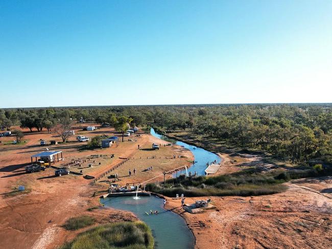 Charlotte Plains is a sheep station near Cunnamulla, but has made a splash as an outback getaway with its personal airstrip and artesian baths. Photo: Contributed.