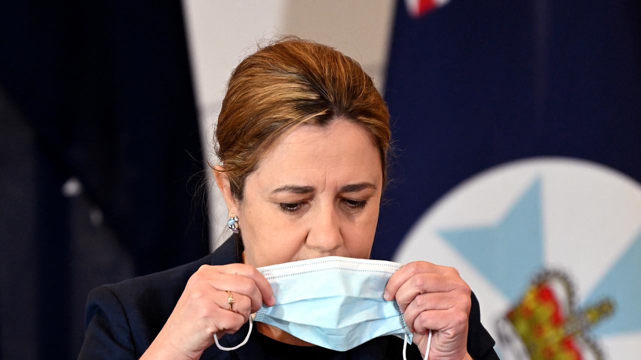 The wait times at Gympie’s vaccination clinics comes in the midst of the worst outbreak of the virus so far, with leaders including Premier Annastacia Palaszczuk urging people to take precautions including social distancing and wearing masks. Picture: NCA NewsWire / Dan Peled