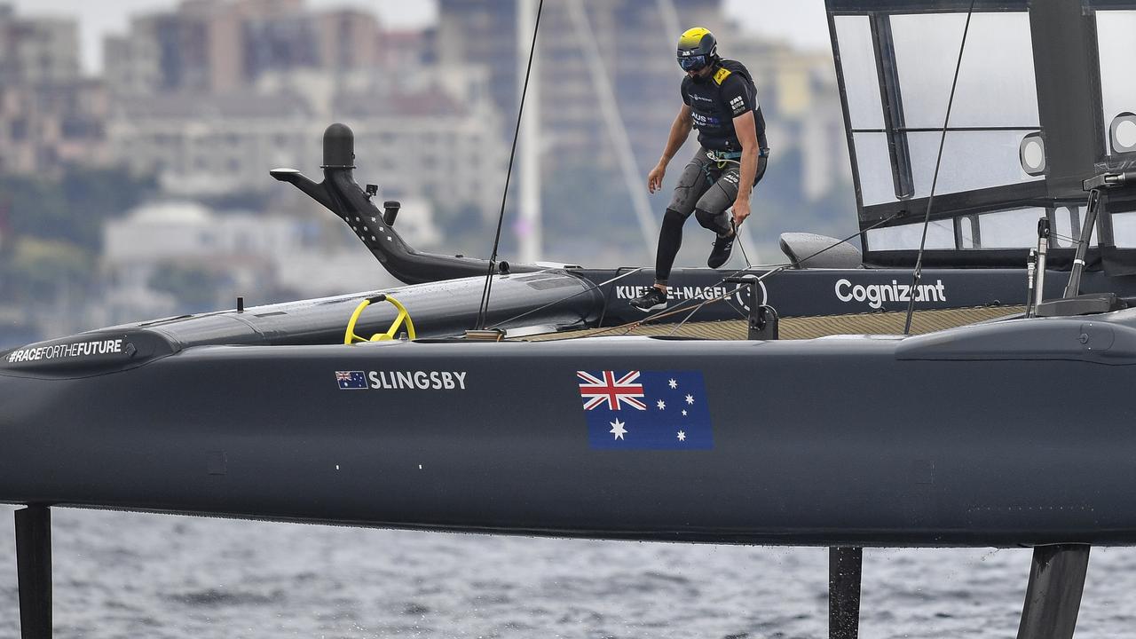 Tom Slingsby in full flight on team Australia’s boat. Photo: Supplied.