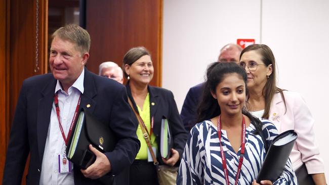 New MPs arrive to be briefed by Neil Laurie, the clerk of the Queensland parliament Picture: Tertius Pickard