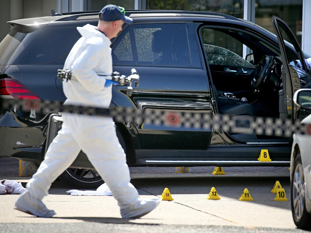 The former bikie boss was shot in the car park of a Fitness First gym in Rockdale, Sydney. Picture: Toby Zerna