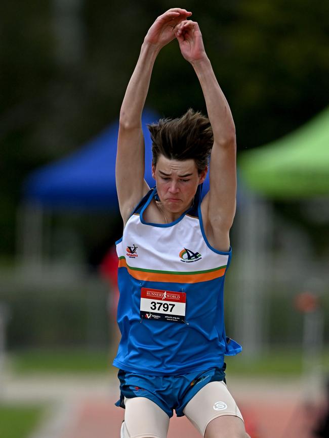 Nicholas Smerdon flies through the air. Picture: Andy Brownbill