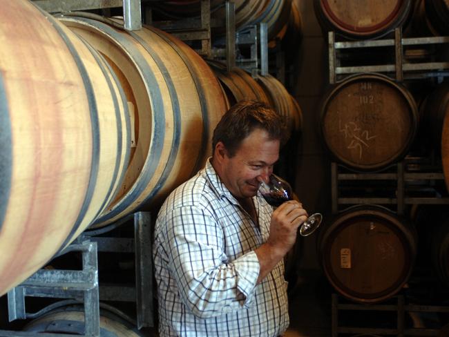 Winemaker Rolf Binder at Mataro winery in the Barossa Valley, SA.