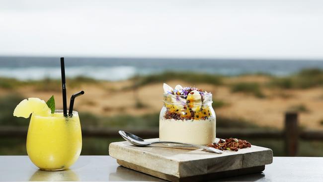 Breakfast pannacotta comes with a free view.