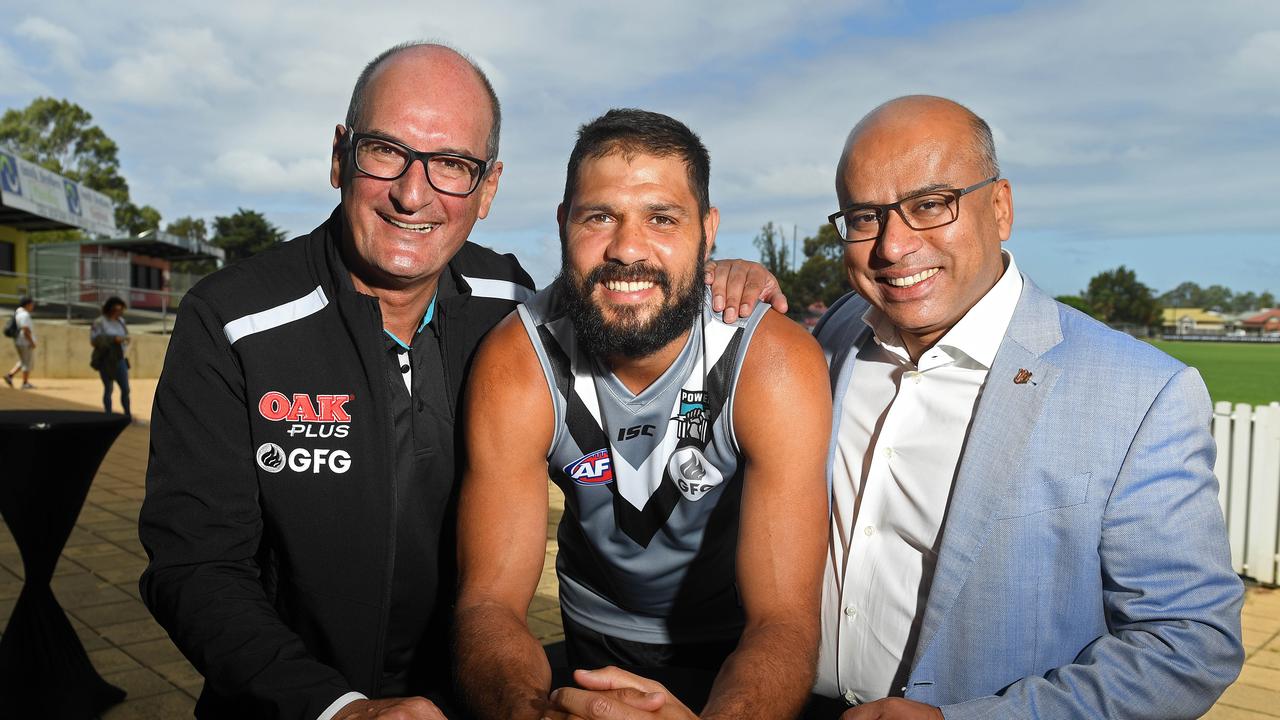 GFG Alliance’s sponsorship of Port Adelaide Football Club has come under scrutiny following the collapse of the steelworks. Picture: Tom Huntley