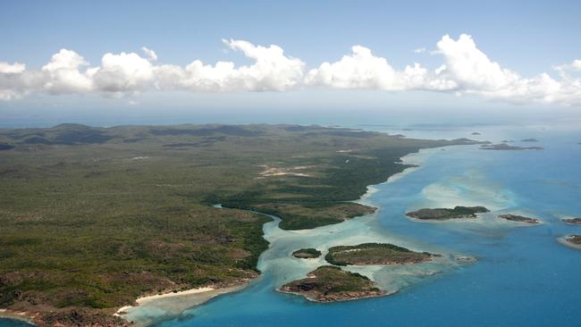 Aerial view of Sabai Island.