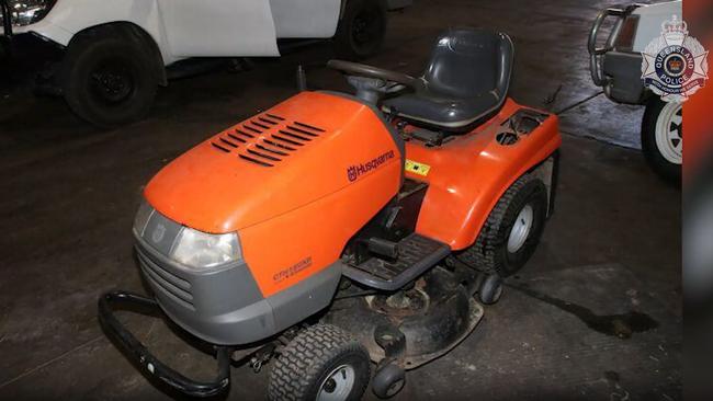 The mower which police found at the scene. Picture: QLD Police