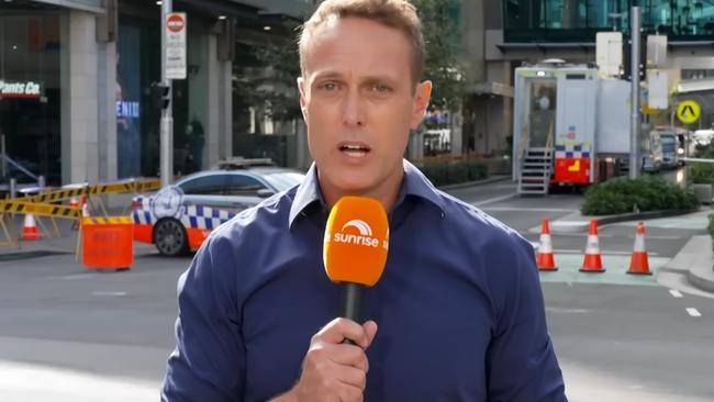 Channel 7 Sunrise presenter Matt Shirvington incorrectly named the Bondi killer as Benjamin Cohen during television coverage of the murders. Picture: Channel 7 / YouTube