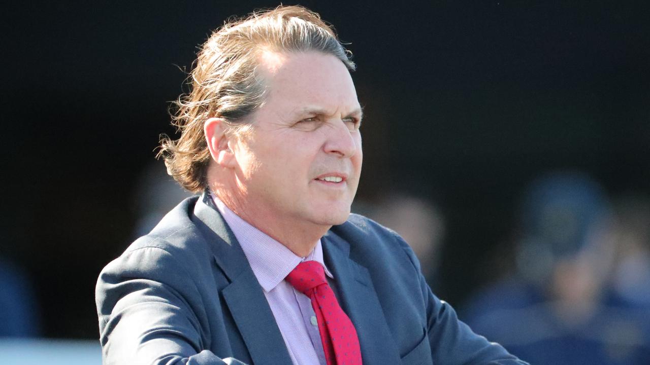 Richard Freedman (pictured) and Will Freedman saddle up Synergize at Goulburn on Tuesday. Picture: Jeremy Ng/Getty Images