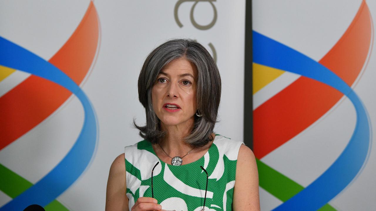 South Australian chief public health officer Nicola Spurrier speaks to the media during a press conference in Adelaide, Saturday, March 28, 2020. Photo: David Mariuz / AAP.