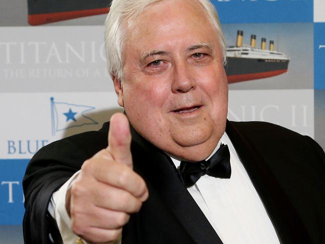 Clive Palmer in Cairns for the Titanic II dinner at the Pullman Cairns International. PICTURE: STEWART MCLEAN