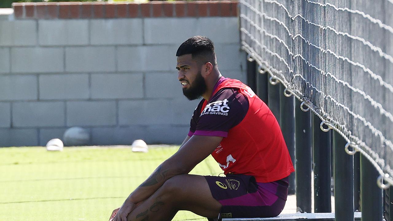 Payne Haas, Brisbane Broncos training, Red Hill. Picture: Liam Kidston