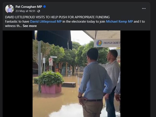 Pat Conaghan's Facebook post with David Littleproud.