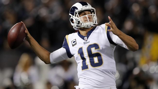 Rams quarterback Jared Goff has improved out of sight under Sean McVay. Picture: AP