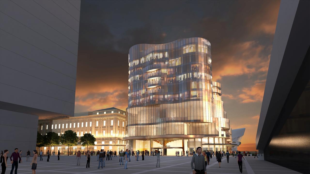 $330 million - Artist impression of the Adelaide Casino expasion along the Riverbank.