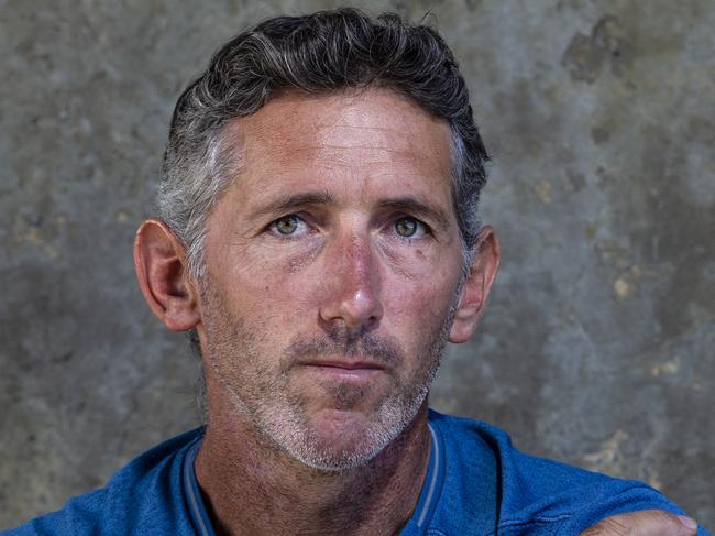 09/05/2019 Aaron Cockman near Gnarabup Beach in Margaret River. The 11th of May will mark one year since he lost his four children after they were killed, together with their mother and grandmother, by their grandfather. Gnarabup Beach is where Aaron spent a lot of time his children. Marie Nirme/The Australian