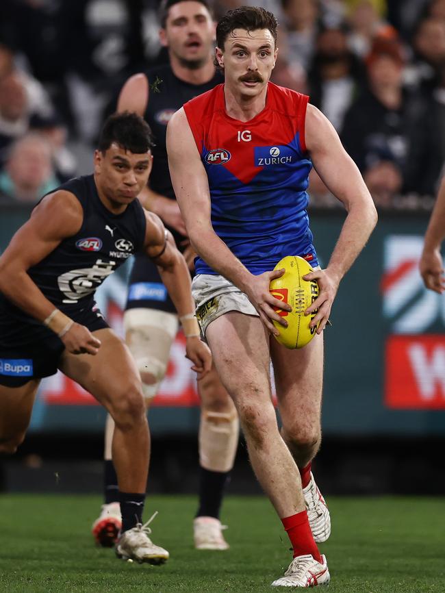 Jake Lever in action for Melbourne. Picture: Michael Klein