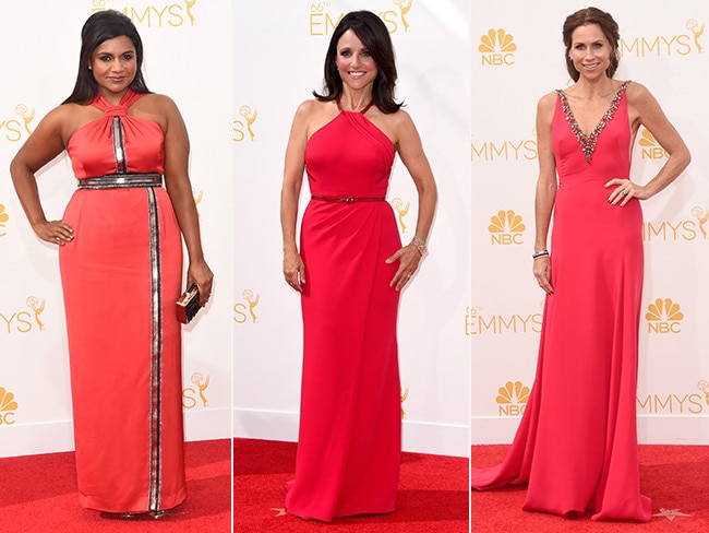 Mindy Kaling, Julia Louis-Dreyfus and Minnie Driver. Picture: Getty